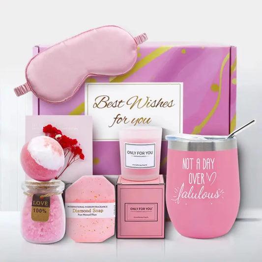 Women's Gift Box Bubble Bath Bomb Scented candle Soap - sleek-selections