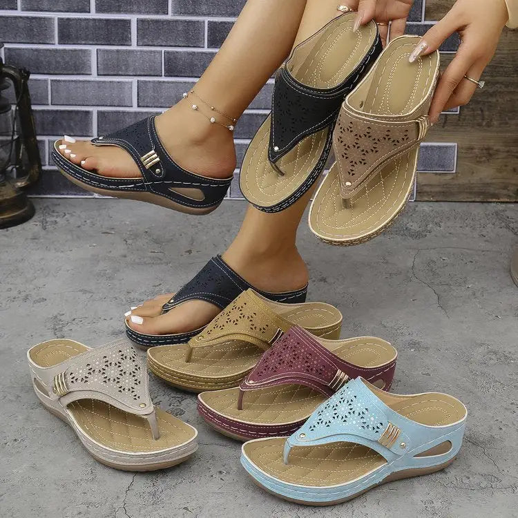 Women's Slide On Wedge Sandals - sleek-selections
