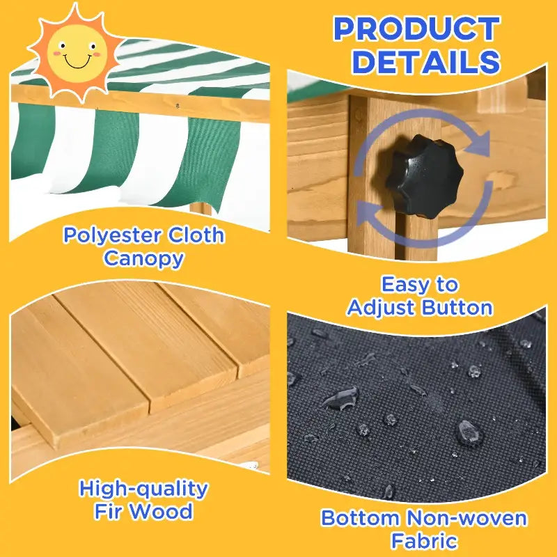Wooden Kids Sandbox - sleek-selections