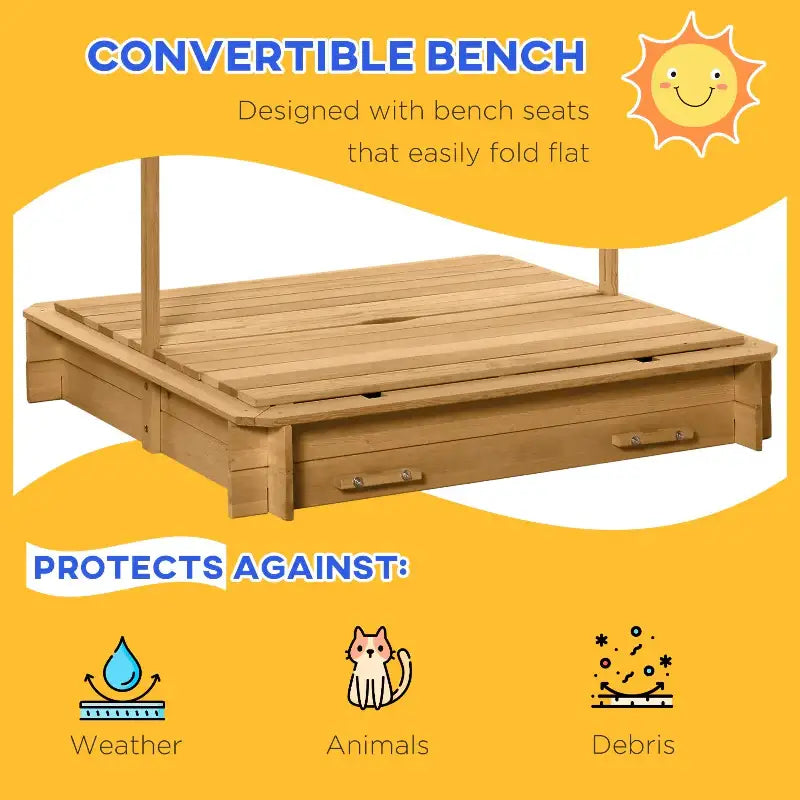 Wooden Kids Sandbox - sleek-selections