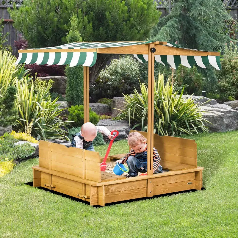 Wooden Kids Sandbox - sleek-selections
