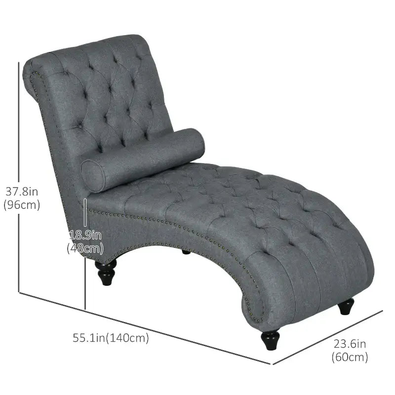 Button Tufted Chaise Lounge Chair - sleek-selections