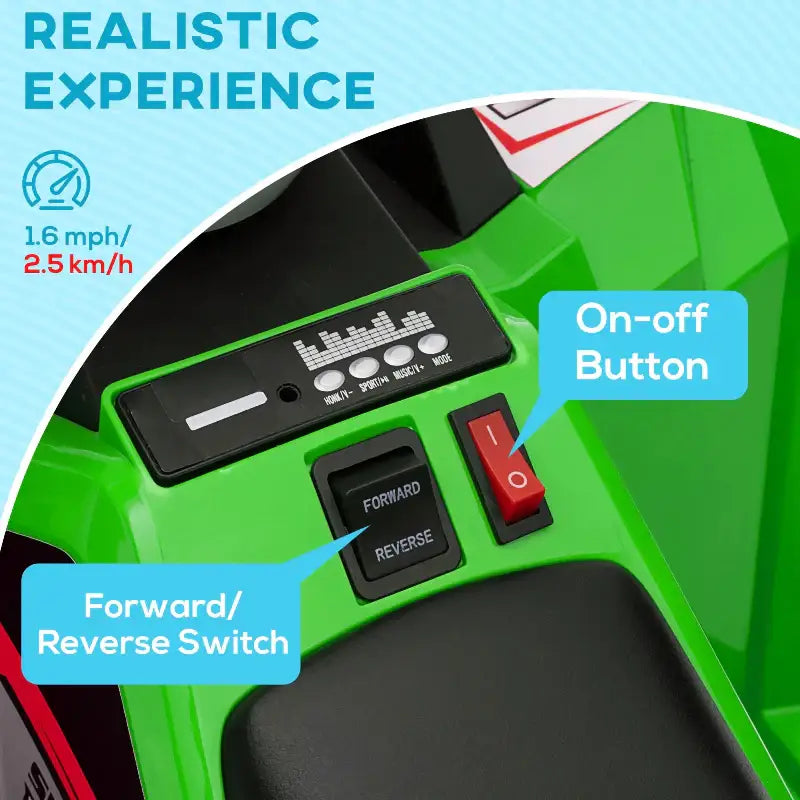 Green toy vehicle dashboard for 6V Electric Toy Car, perfect electric toy car accessory