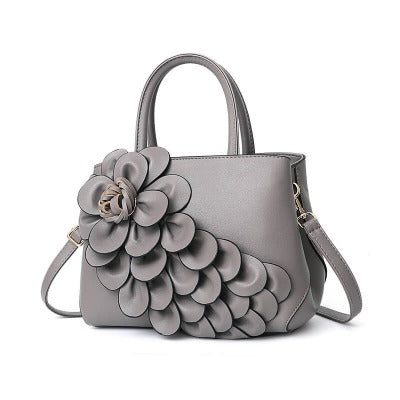 PU leather flower shoulder bag - Stylish Women's Handbag