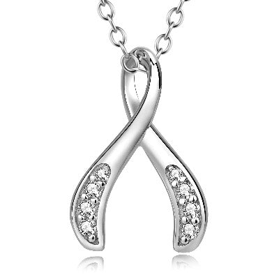 Sterling Silver Wishbone Pendant Necklace sleek-selections