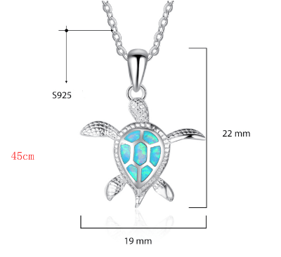 turtle Opel Beach Sterling Silver Pendant Necklace sleek-selections