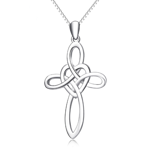 925 Sterling Silver Cross Pendants Necklace