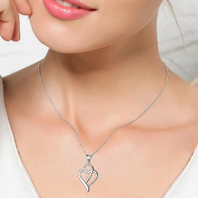 Heart ShapePendant 925 Silver Necklace sleek-selections