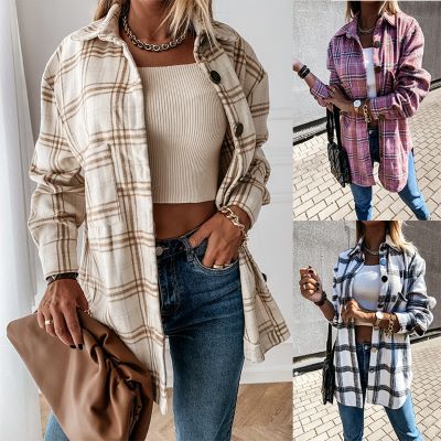 Retro plaid Shacket sleek-selections