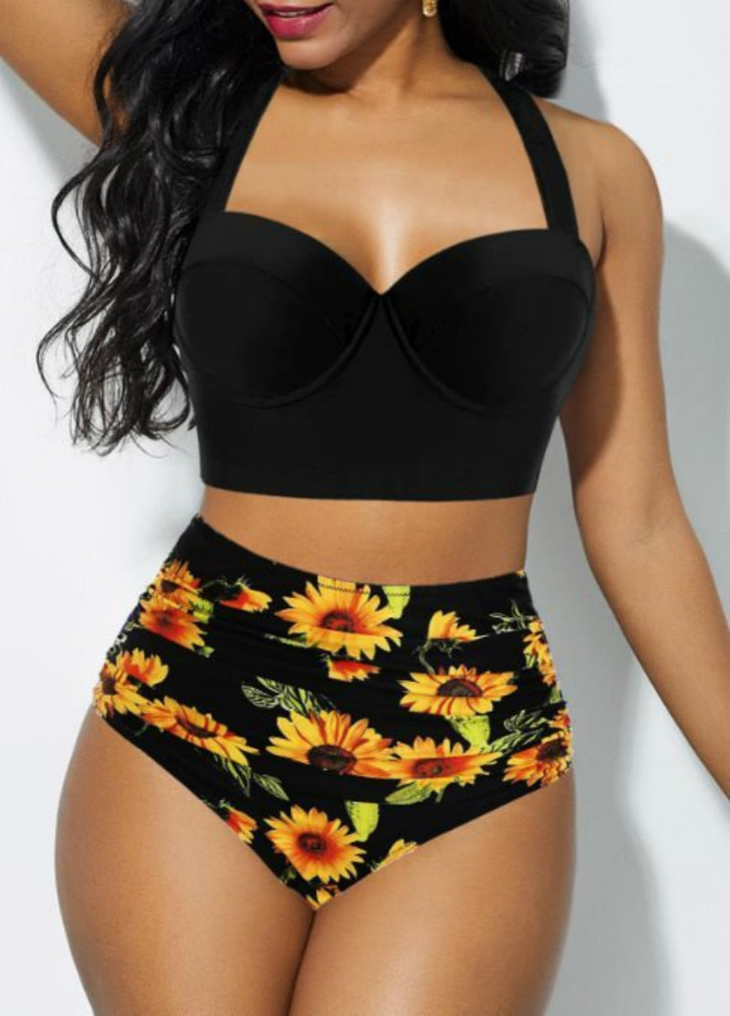 High-waisted sexy swimsuit sleek-selections