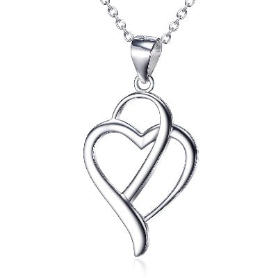 Heart ShapePendant 925 Silver Necklace sleek-selections