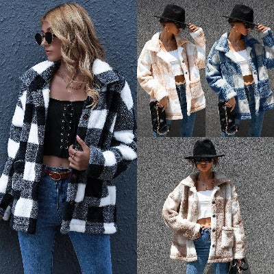 Woolen Plaid Shacket/Top sleek-selections