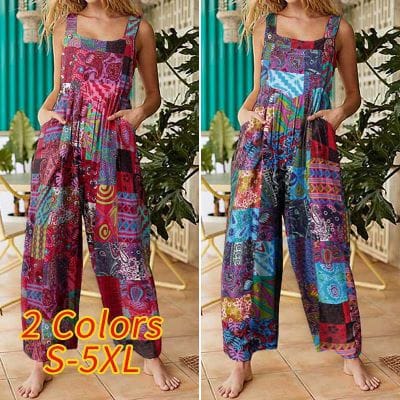 Button Printing Jumpsuit sleek-selections