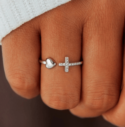 S925 Sterling Silver Love Cross Ring sleek-selections