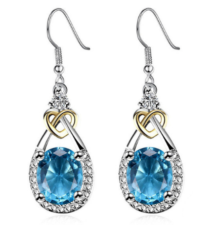 S925 Sterling Silver Blue Sapphire Earrings sleek-selections