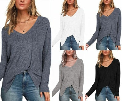 V-neck Split Top sleek-selections