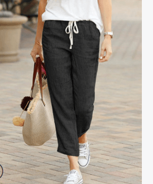 Cotton and linen pants sleek-selections