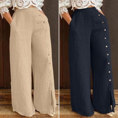 Slit Wide Leg Pants sleek-selections