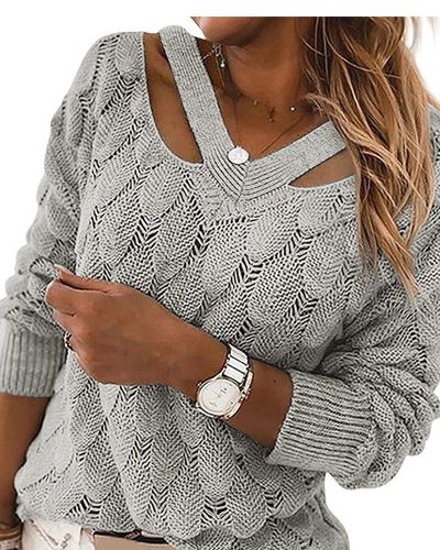 Knit Sweater V-neck sleek-selections