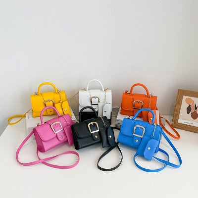 Candy Color Small Square Simple Retro Handbag sleek-selections