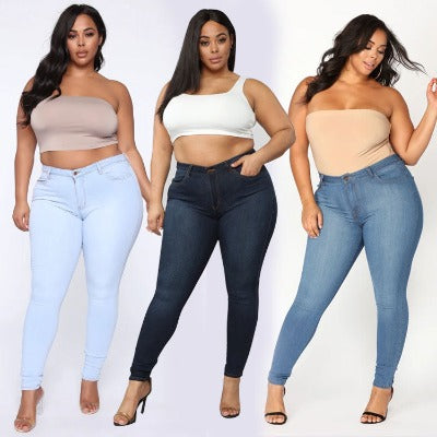 Plus Size High waist stretch Jeans 